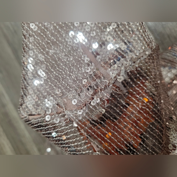 Free People Sophie Sequin Mini Shirt Dress Champagne Gold New Boho Festival Y2K - Picture 15 of 16